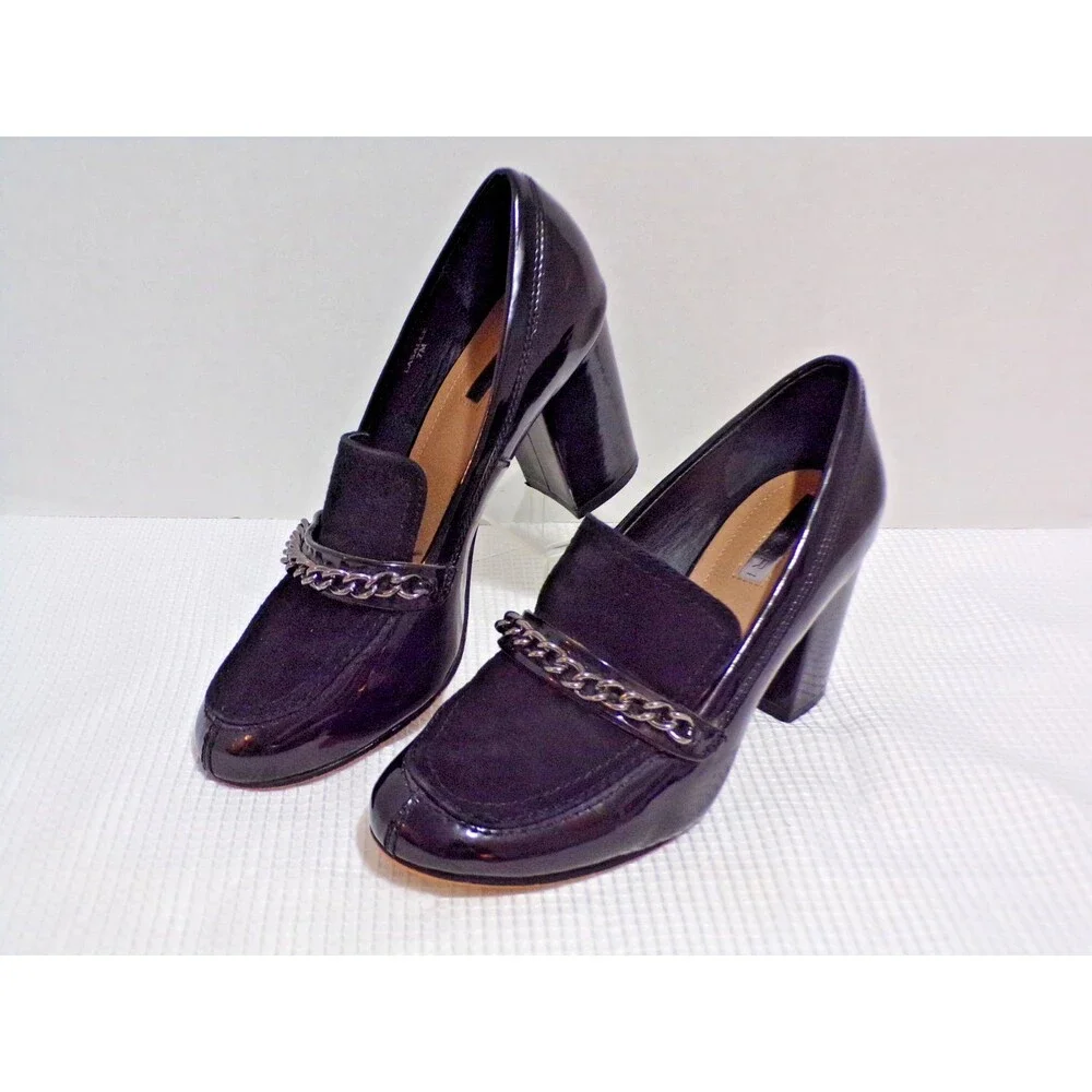 Tahari Lasalla Size 7M Patent Leather & Velvet Black 3
